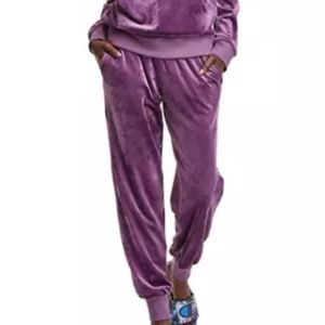 CHAMPION, Purple, Velour, Cuffed, Track, Leisure, Jogger, Pant, Medium, Crushed